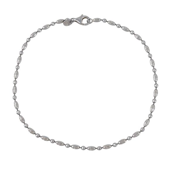 Milor Ball Bead Chain Anklet | Vintage Italian Sterling Silver 925 10" - Picture 1 of 4